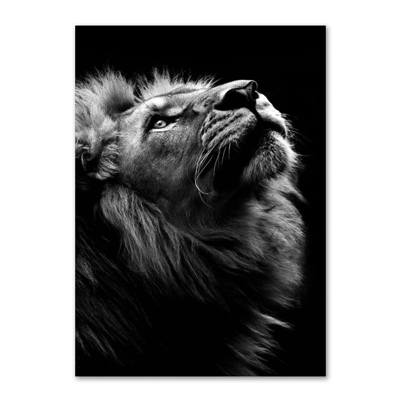 Black And White Lion Family Poster Canvas Print