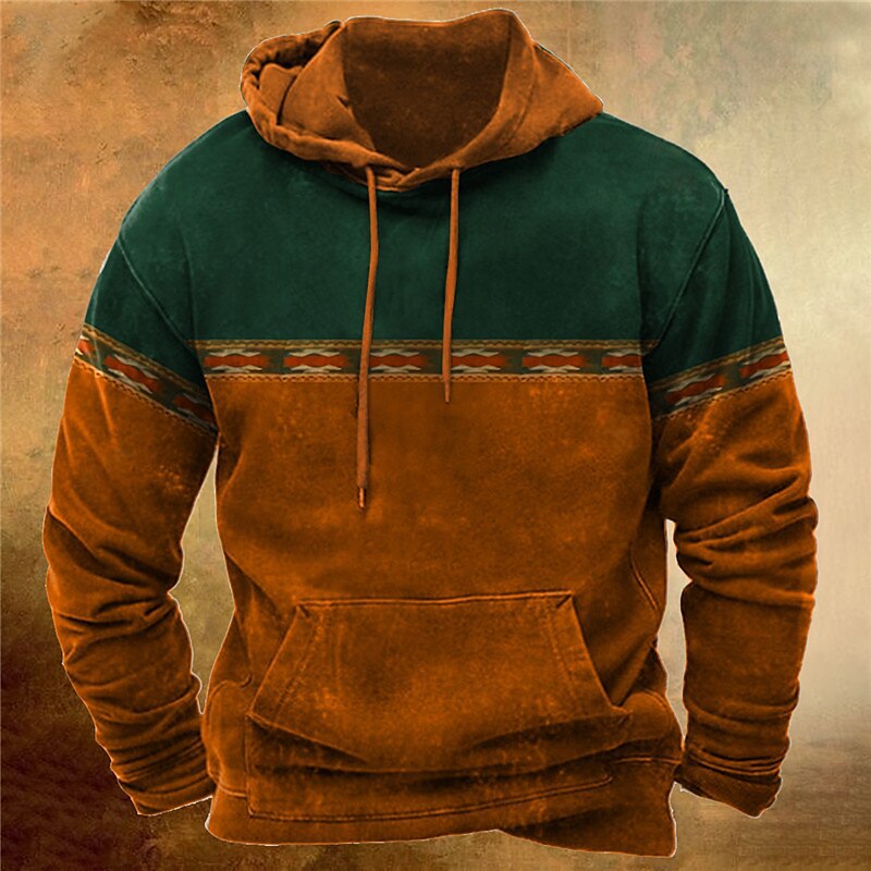 Men's Pullover Hoodie Bohemian Style