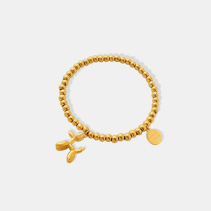 18K Gold-Plated Titanium Steel Puppy Shape Charm Bracelet 