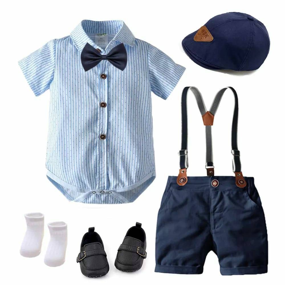 Boys Baby Suit Romper Short-sleeved Jumpsuit Overalls