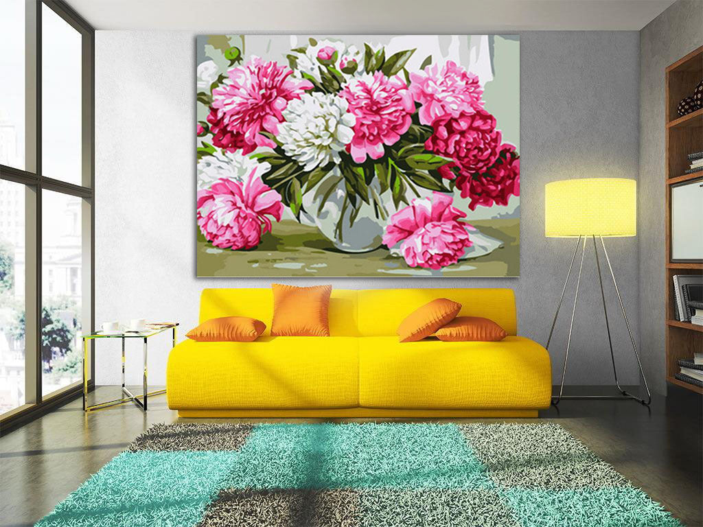 Cross stitch 5d diy full diamond peony flower