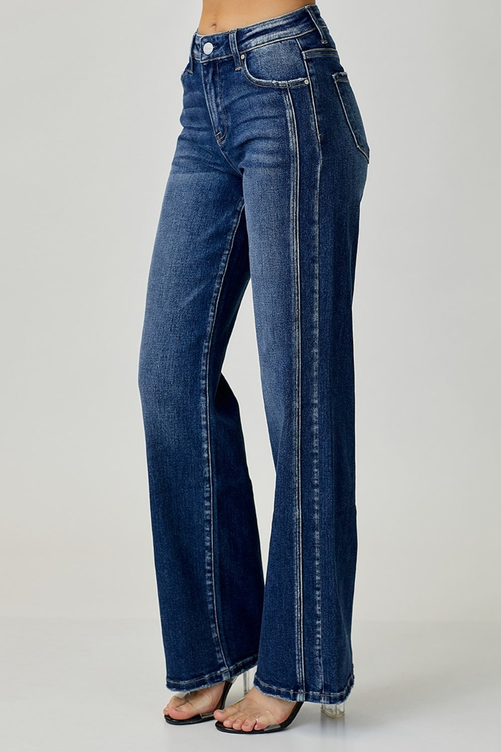 RISEN Mid Rise Straight Jeans - Babbazon new