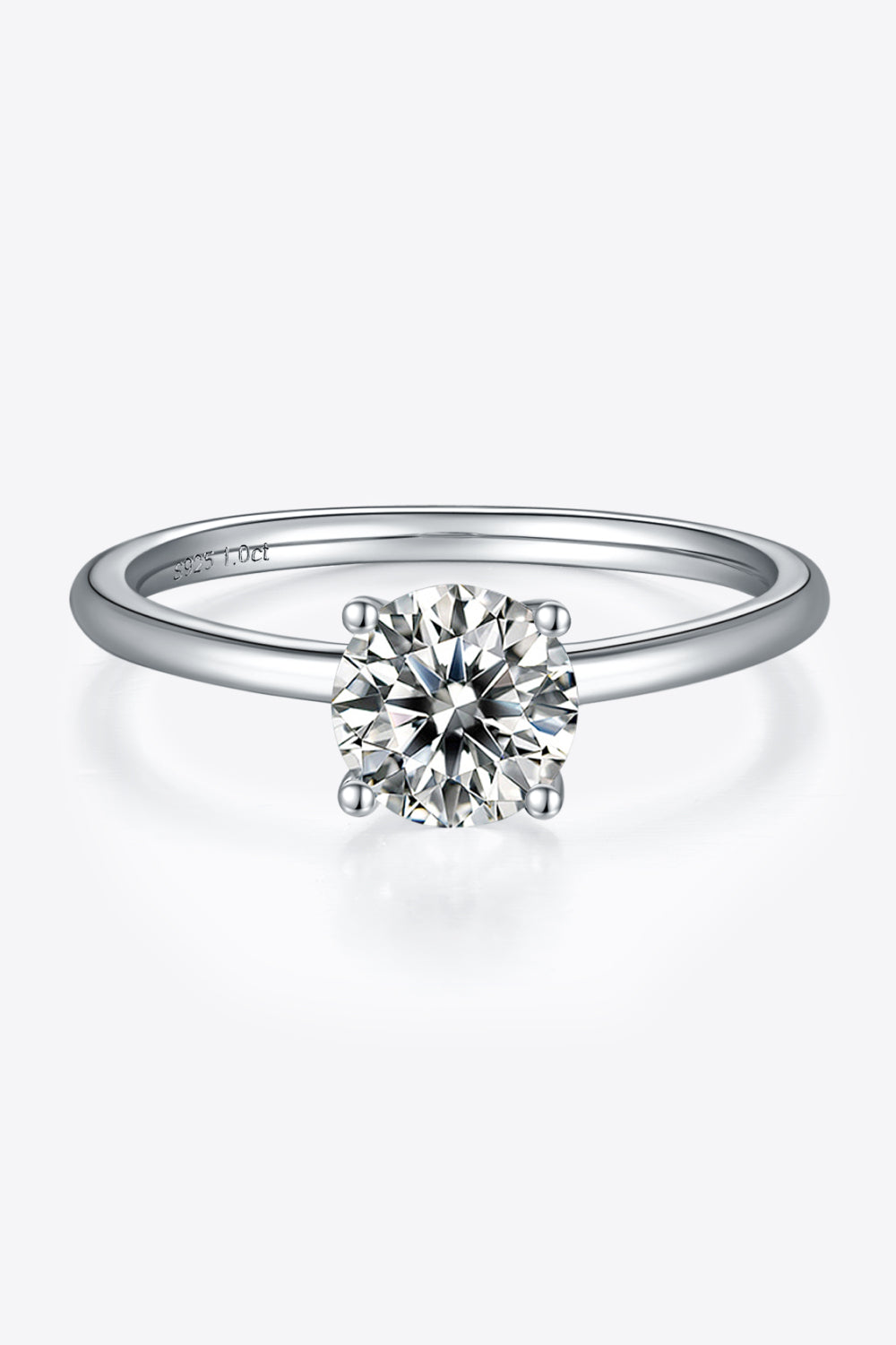 1 Carat Moissanite 925 Sterling Silver Solitaire Ring 