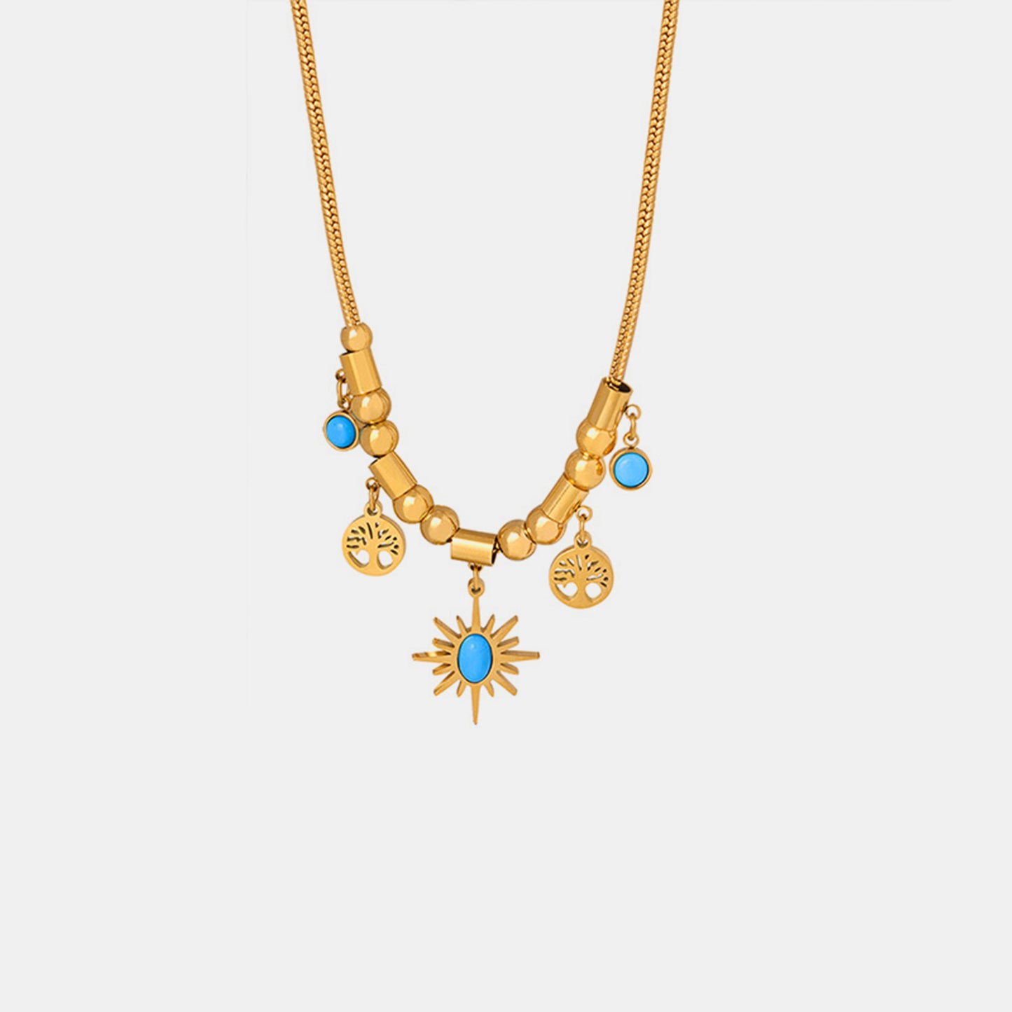 Gold-Plated Titanium Steel Charm Necklace 