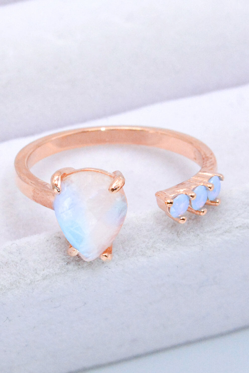 18K Rose Gold-Plated Moonstone Open Ring 