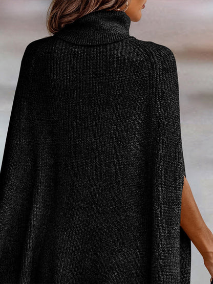 Turtleneck Dolman Sleeve Poncho 