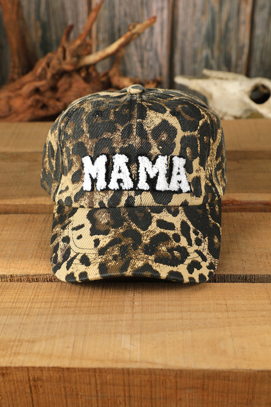 Leopard MAMA Letter Embroidered Baseball Cap - Babbazon Hats