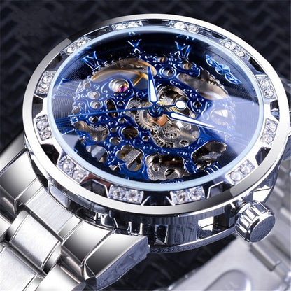 Classic popular hollow rhinestone mechanical watch