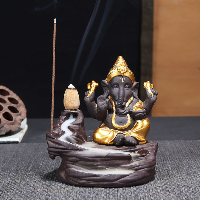 Elephant head incense burner