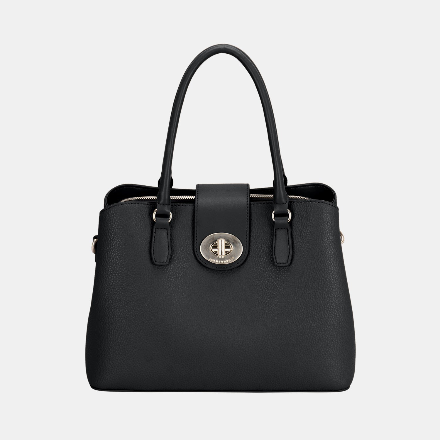 David Jones PU Leather Twist-Lock Tote Bag - Babbazon New Products