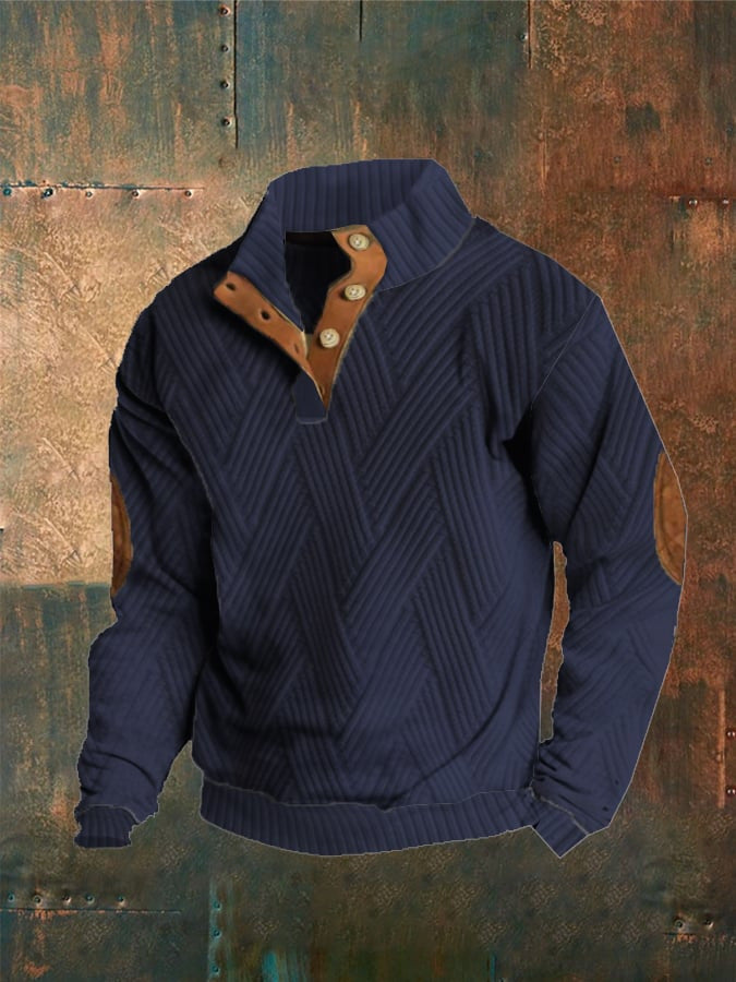 Men's Sweater Digital Printing Polyester Solid Color Retro