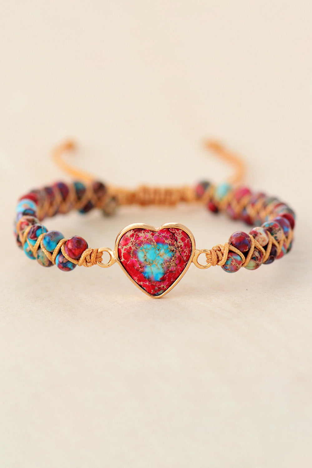 Handmade Heart Shape Natural Stone Bracelet 