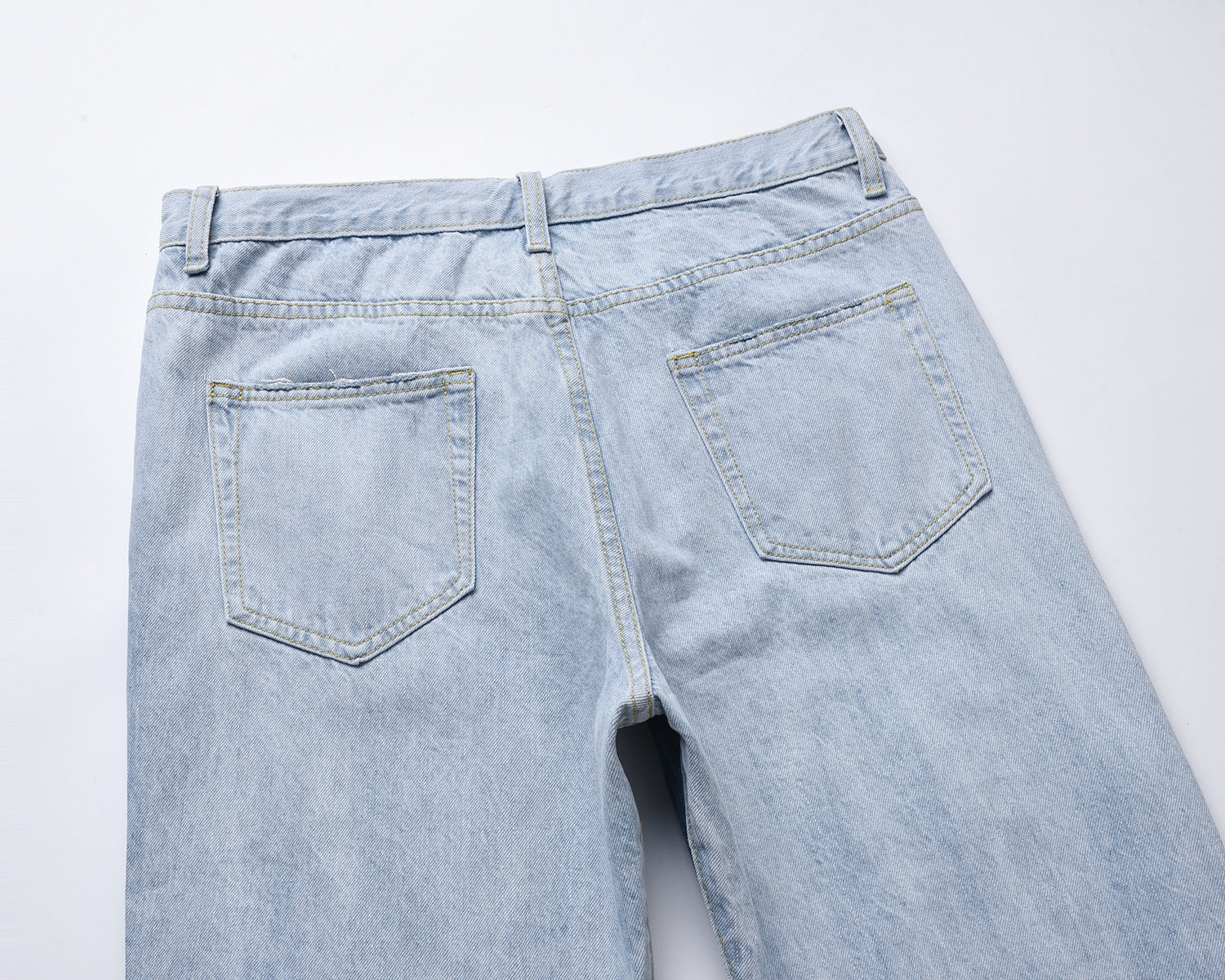 Water Washed Hole Stitching Bootleg Pants Jeans