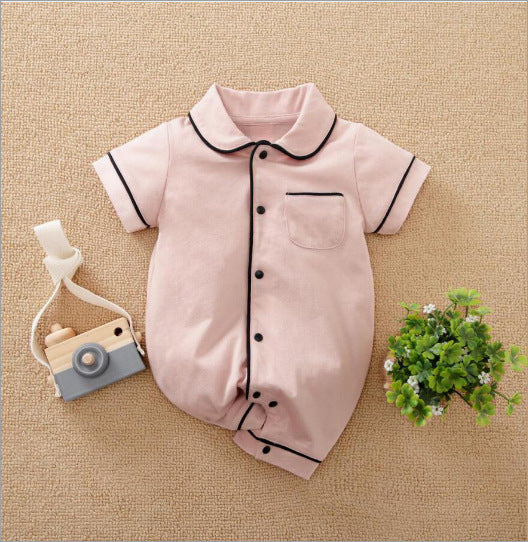 Infant Home One Piece Pajamas Solid Color Home Clothes