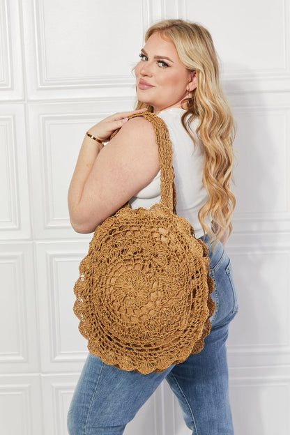 Justin Taylor Brunch Time Straw Rattan Handbag 