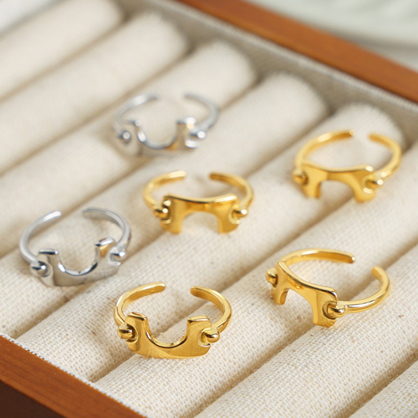 18K Gold-Plated Irregular Open Ring 