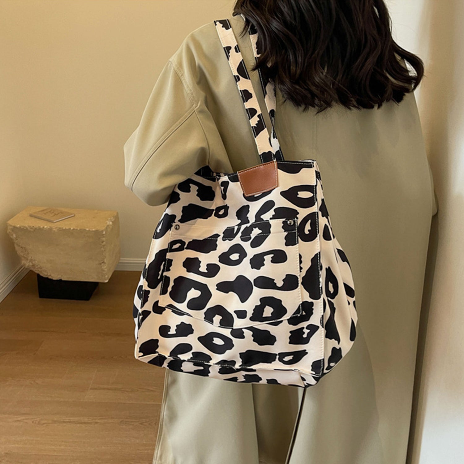 Animal Print Canvas Tote Bag 