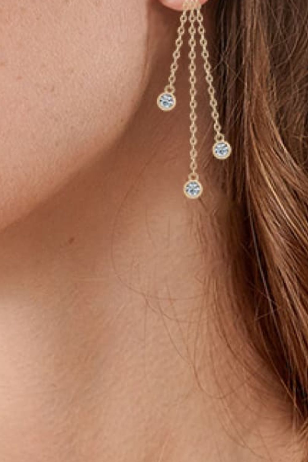 1.2 Carat Moissanite Layered Chain Earrings 