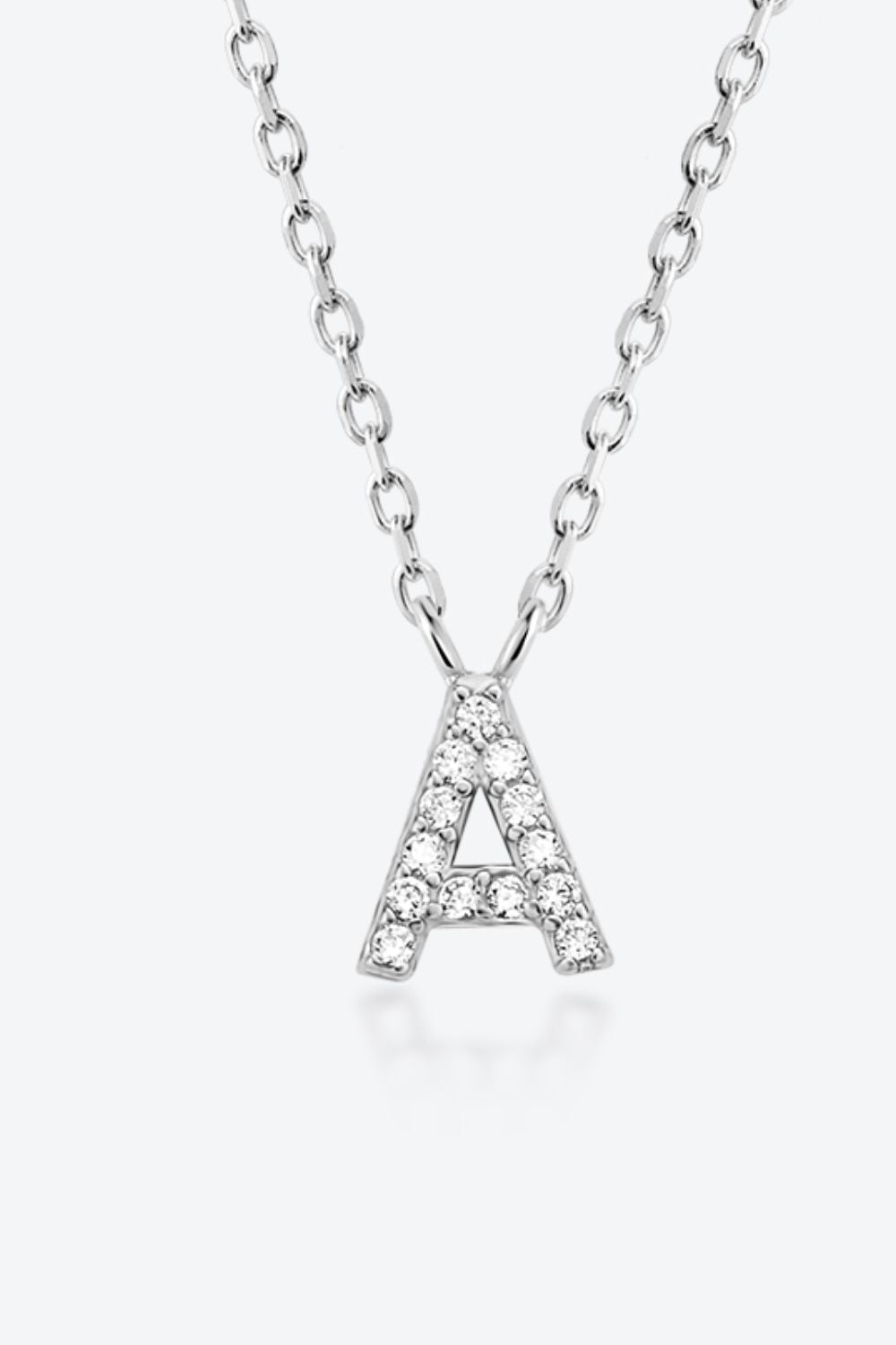 A To F Zircon 925 Sterling Silver Necklace 