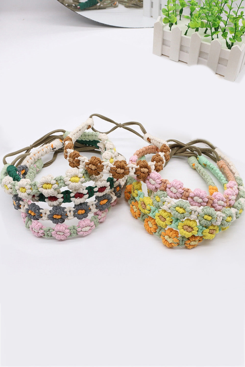 Assorted 2-Pack In My Circle Daisy Macrame Headband 