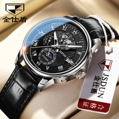 Automatic Mechanical Watch Three Eyes And Six Needles Fashion Trendy