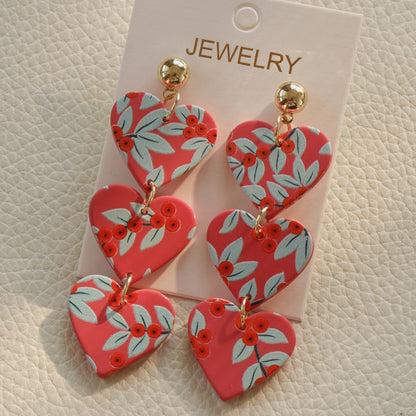 Acrylic Heart Stainless Steel Dangle Earrings 