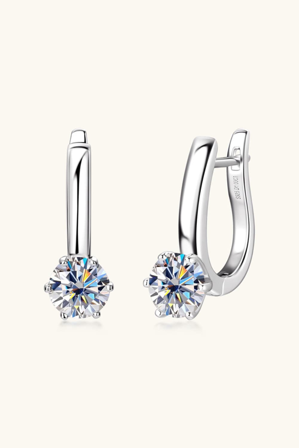 2 Carat Moissanite 925 Sterling Silver Earrings 