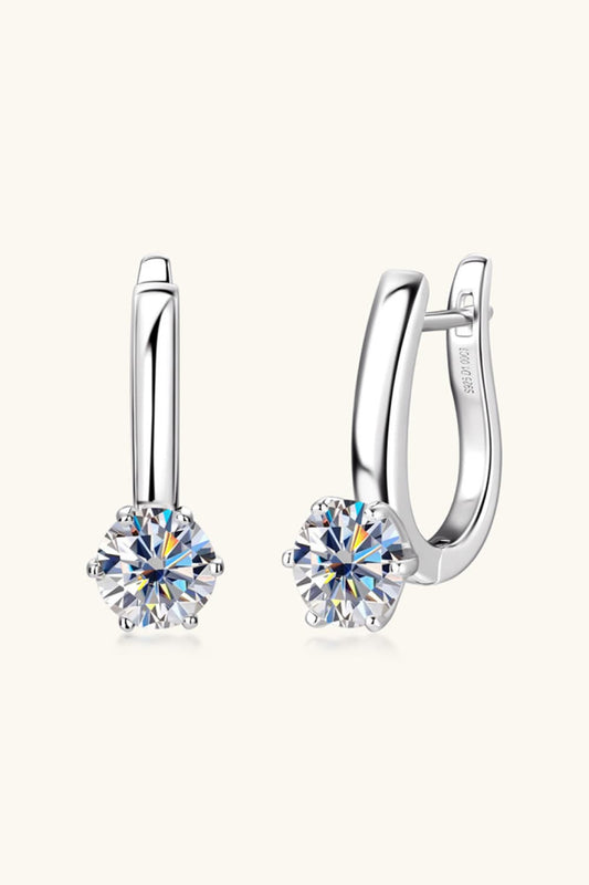 2 Carat Moissanite 925 Sterling Silver Earrings 