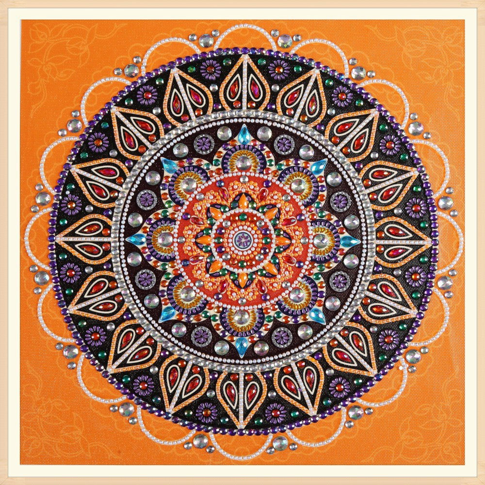 Orange Mandala Special Shape  Diamond Painting