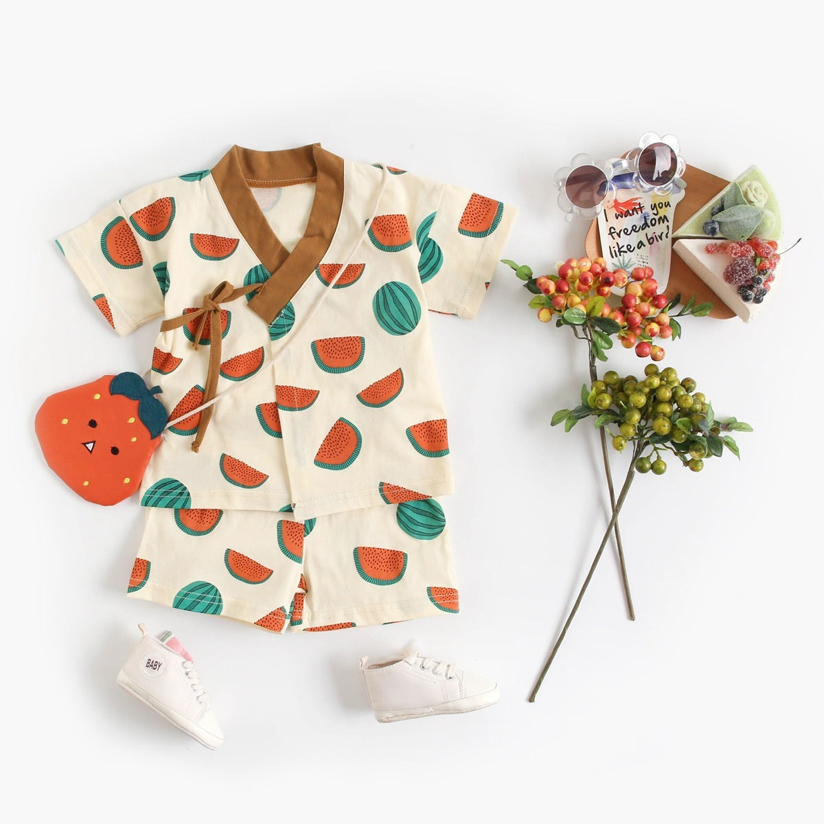 Suit Fruit Baby Clothes Short Sleeve Home Clothes