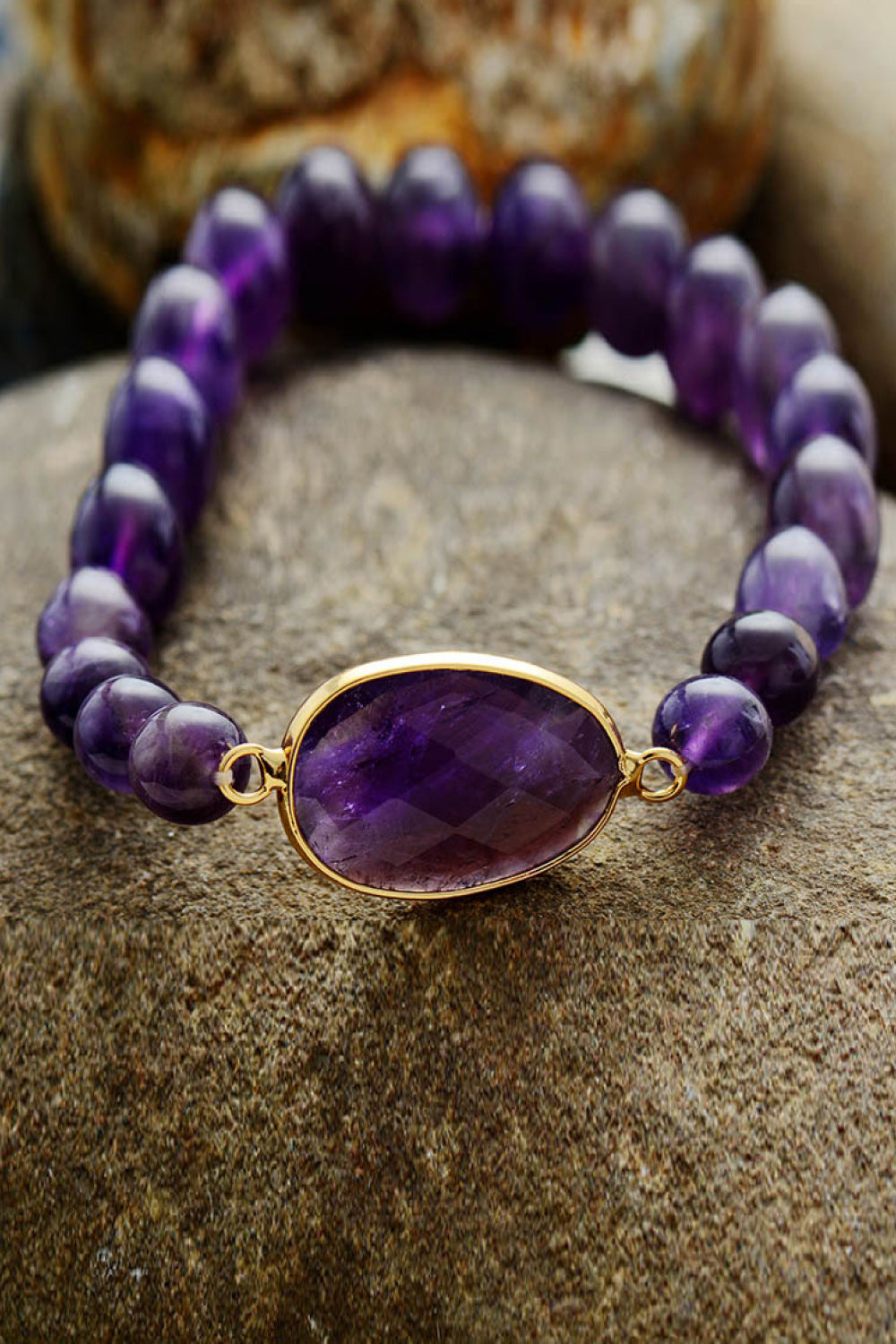 Handmade Amethyst Beaded Bracelet 