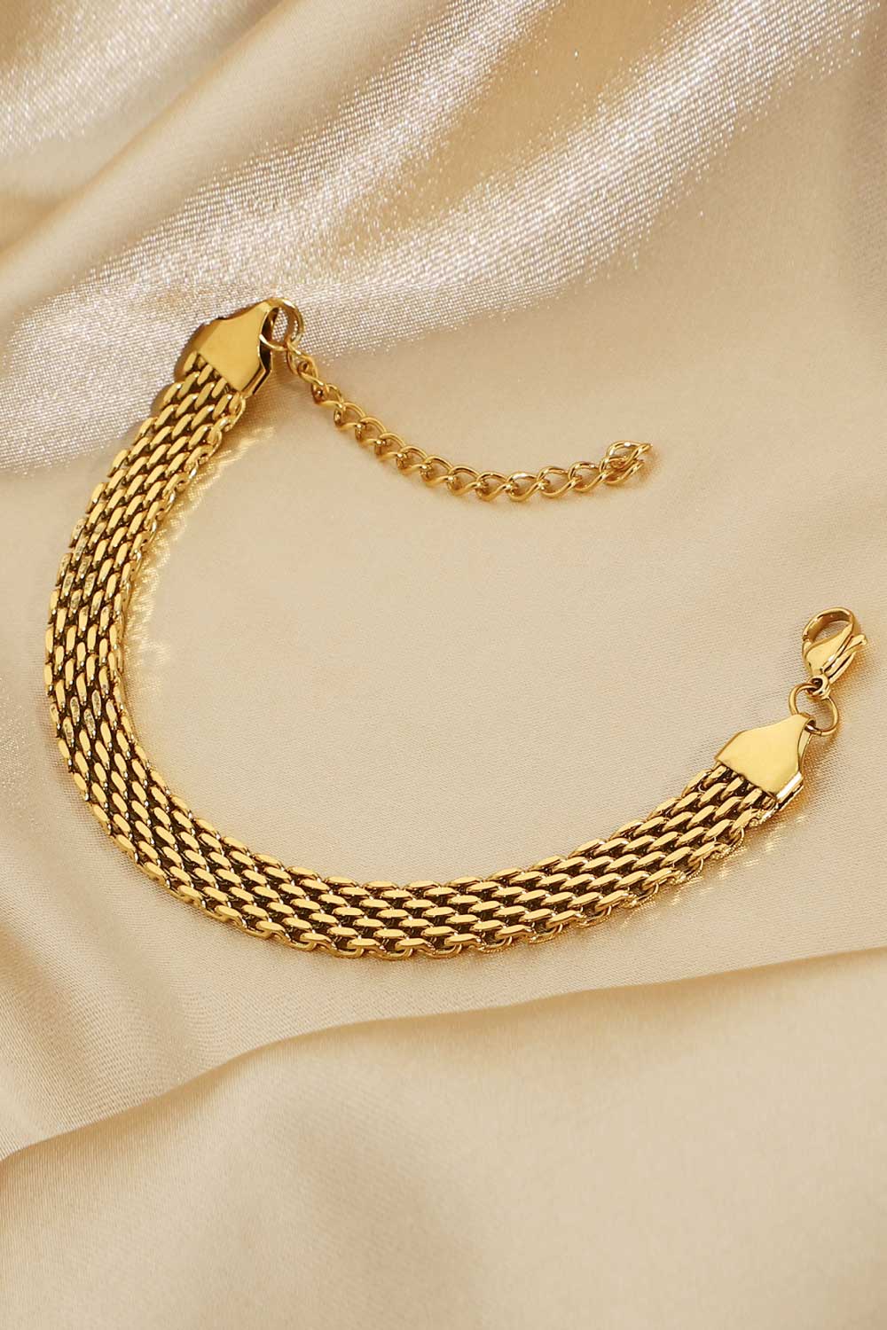 18K Gold-Plated Wide Chain Bracelet 