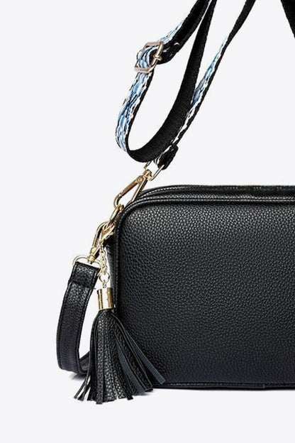 PU Leather Tassel Crossbody Bag 