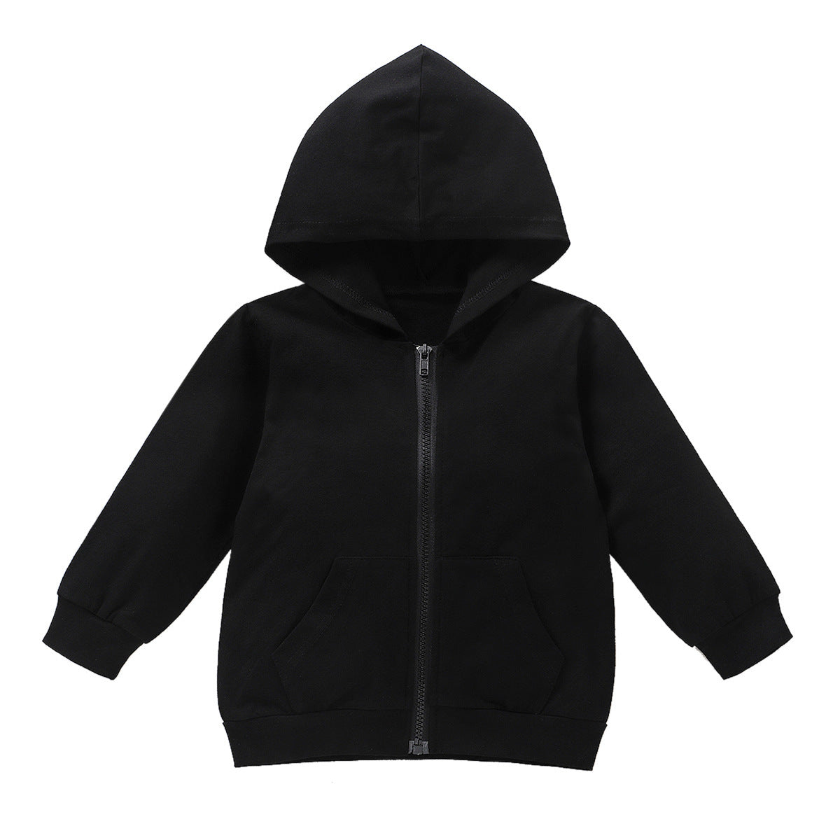 Children's Black Back Letter Cotton Sweater Coat