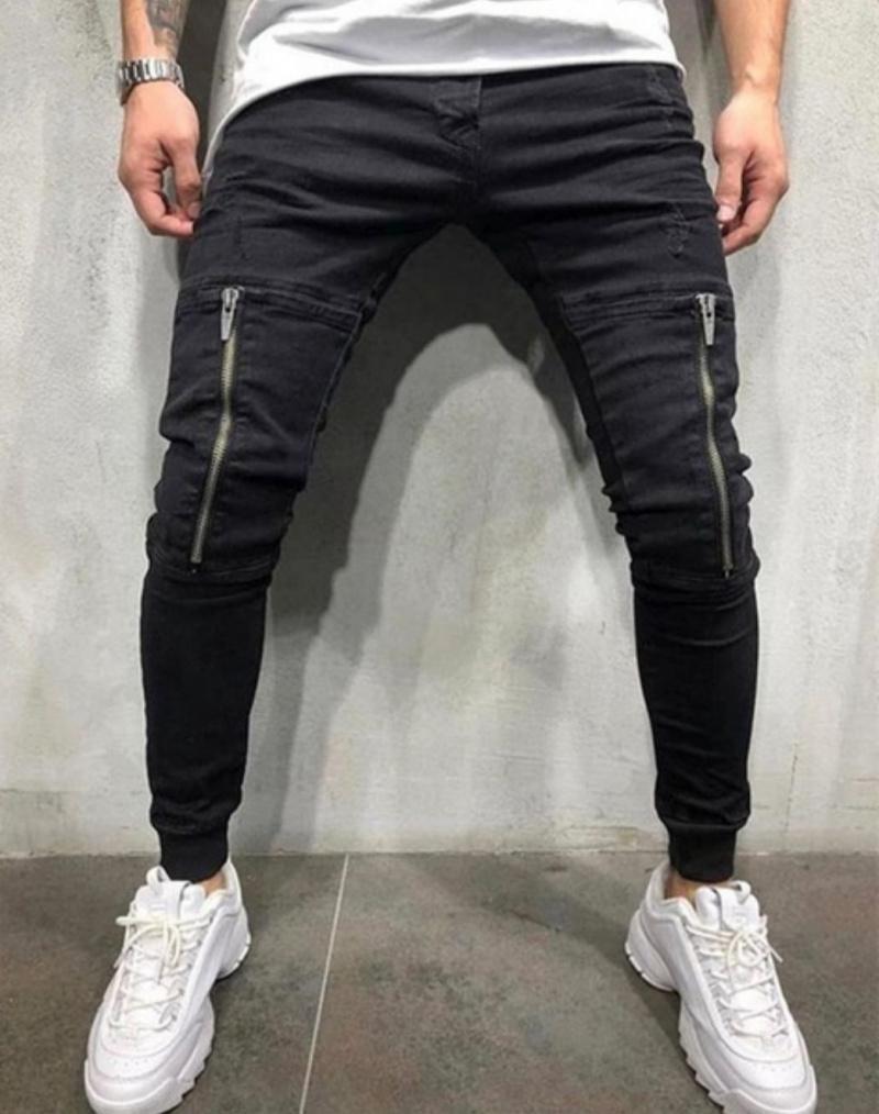 Ripped stretch slim pants