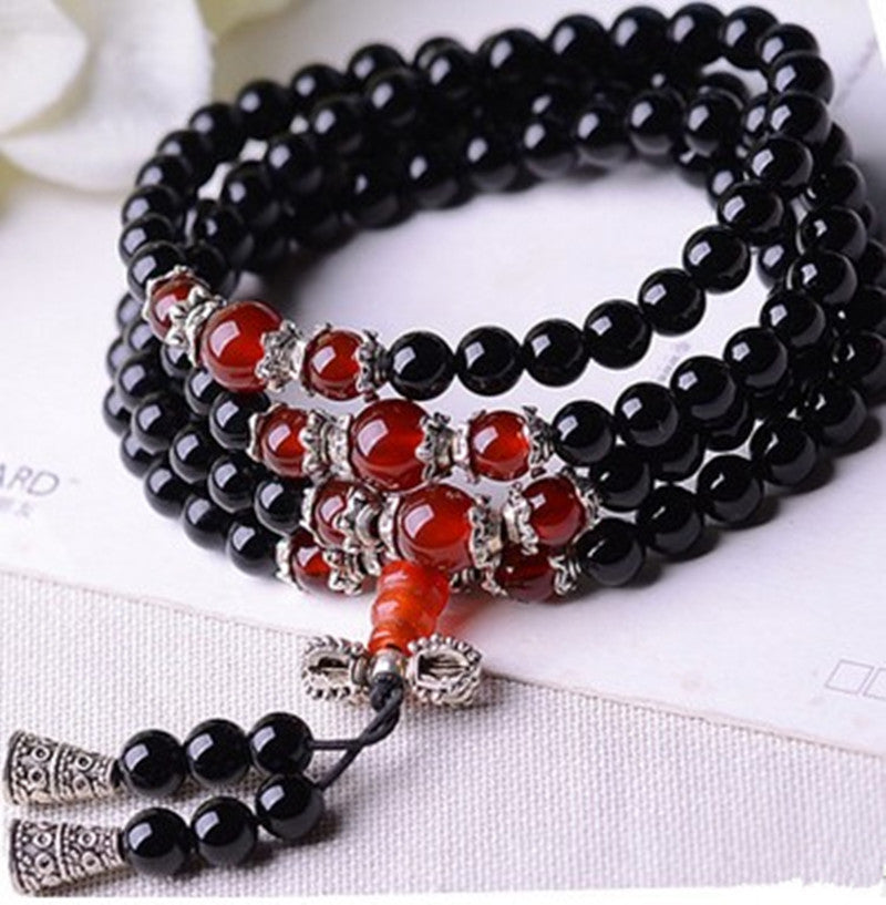 Dragon Horse Jewelry Crystal Bracelet 108 Buddha Bead Bracelet