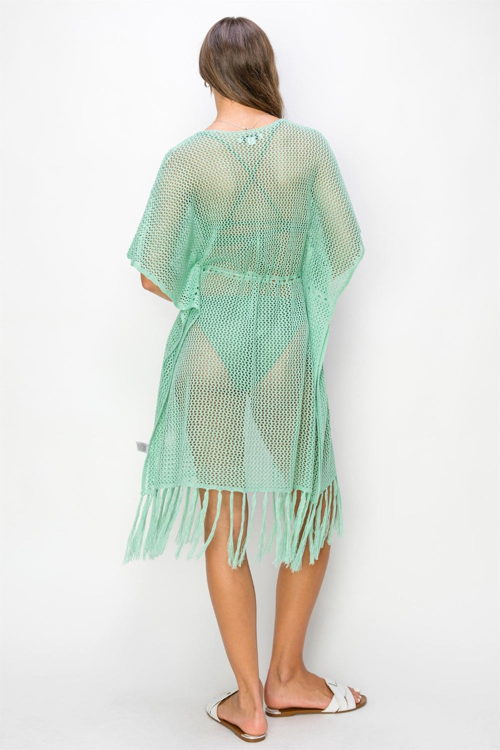 HYFVE Drawstring Waist Fringed Hem Cover Up 