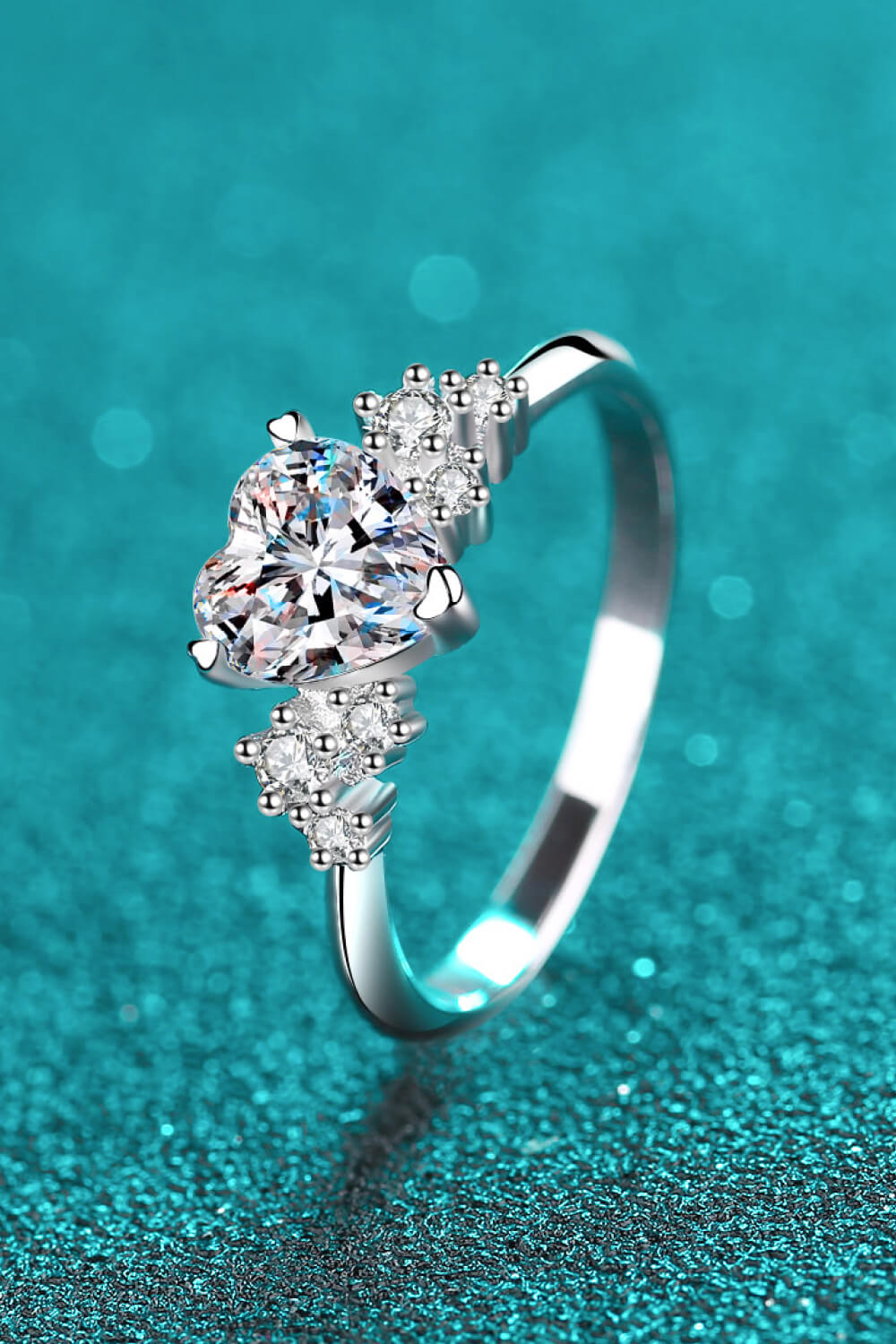 1 Carat Moissanite Heart Ring 