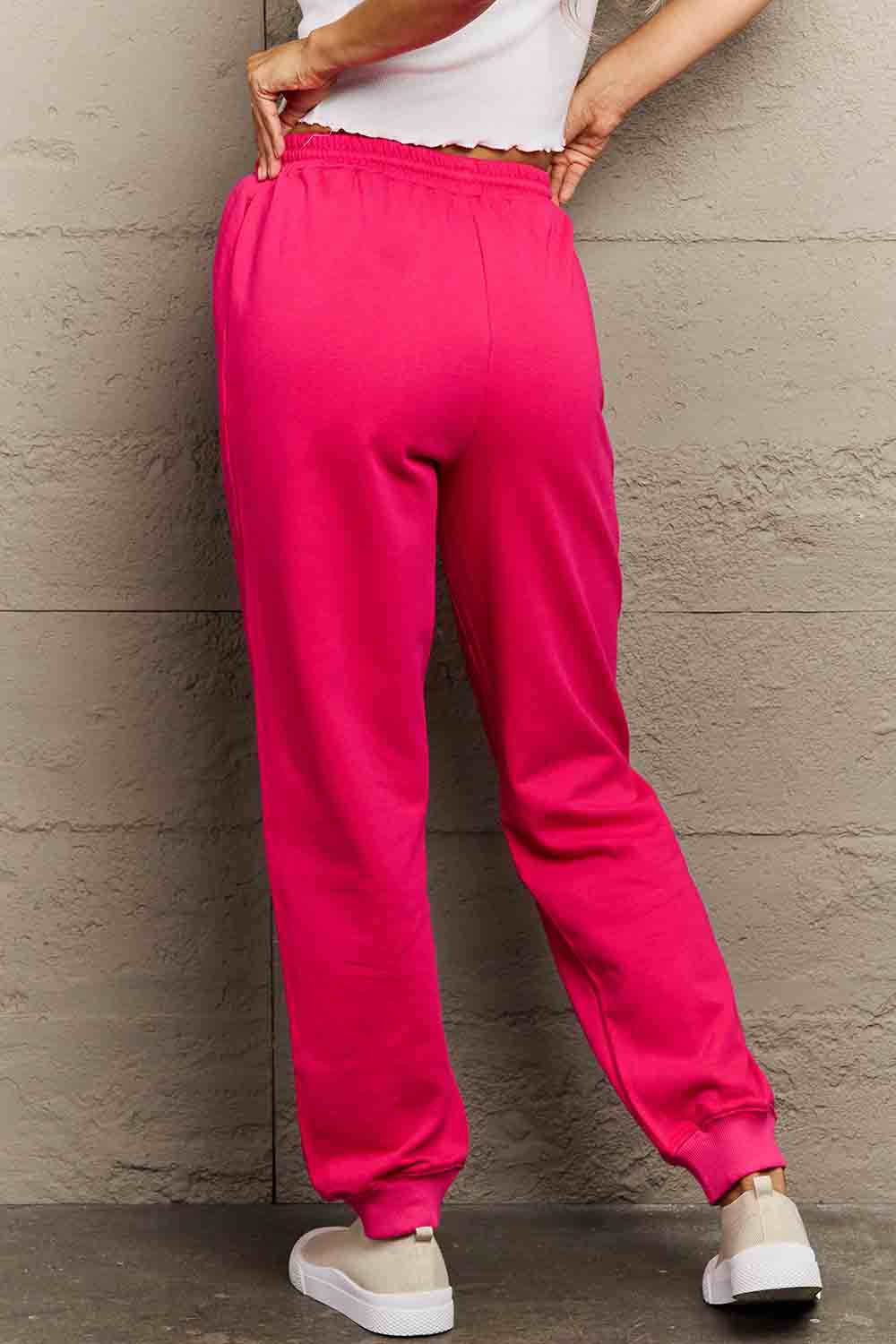 Simply Love Full Size PINK Graphic Sweatpants 