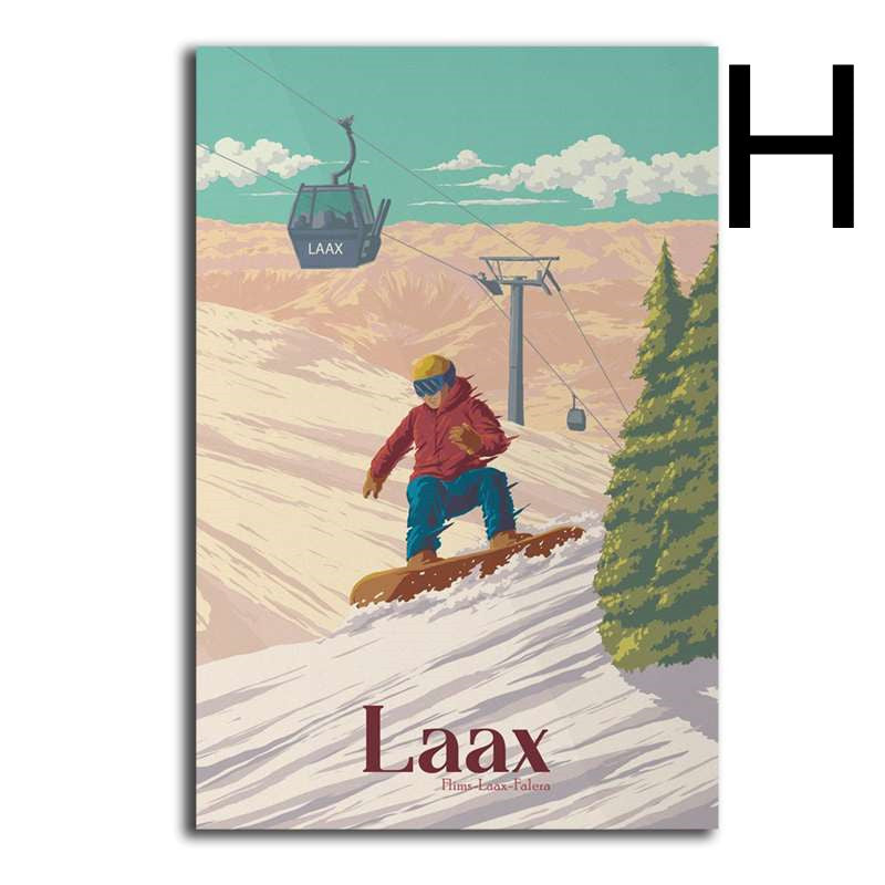 French Mountain Ski Resort Canvas Poster