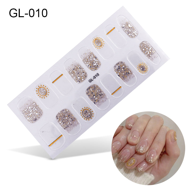 Laser Letters Color Oil Film Nail Stickers