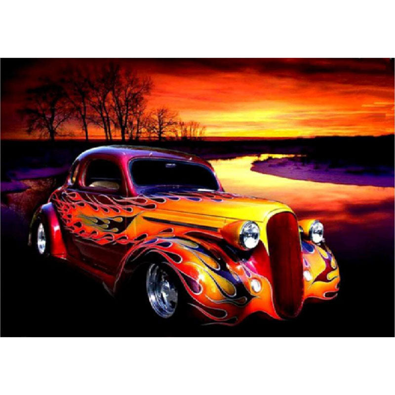 Cool Sports Car Landscape Diamond Mosaic Full Diamond Cross Stitch Embroidery