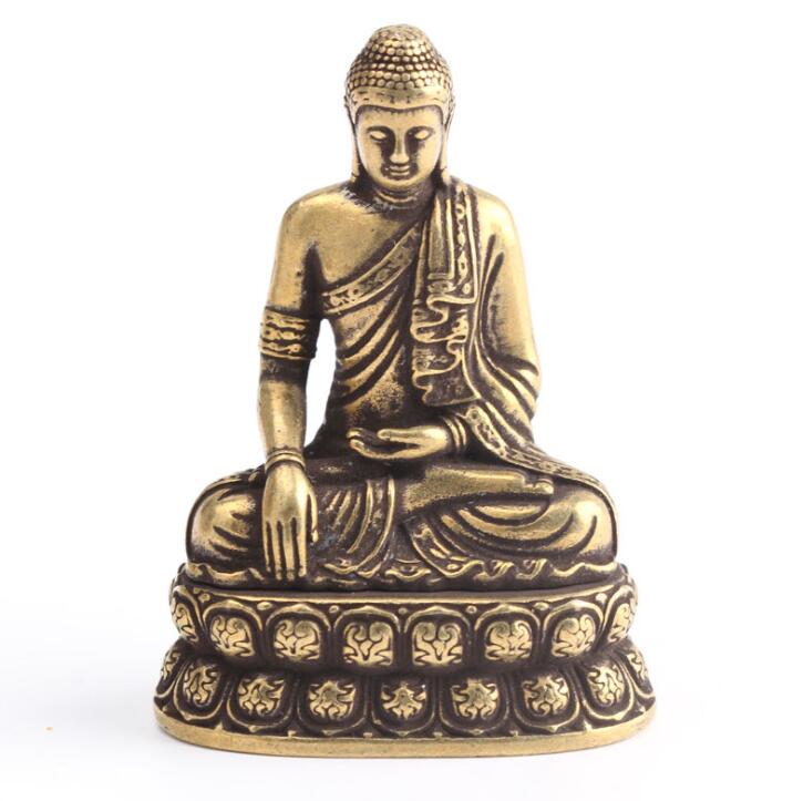 Pure Copper Small Buddha Statue Solid Brass Sakyamuni