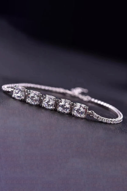 5 Carat Moissanite Lobster Clasp Bracelet 