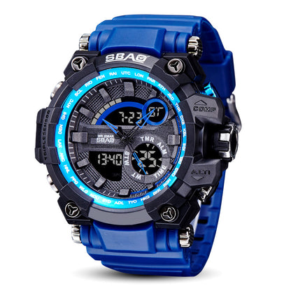 Dual display electronic waterproof outdoor LED watch