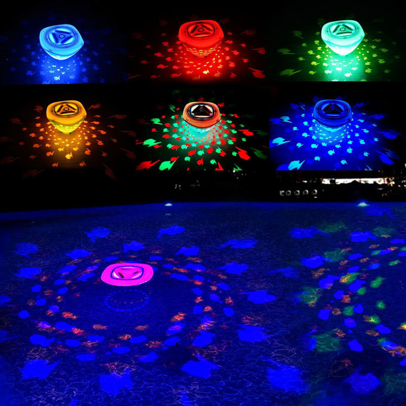 Fish Projection Bathtub Light Kids Toy LED Floating Underwater Submersible Swimming Pool Decor Light Fountain Diving Lamp