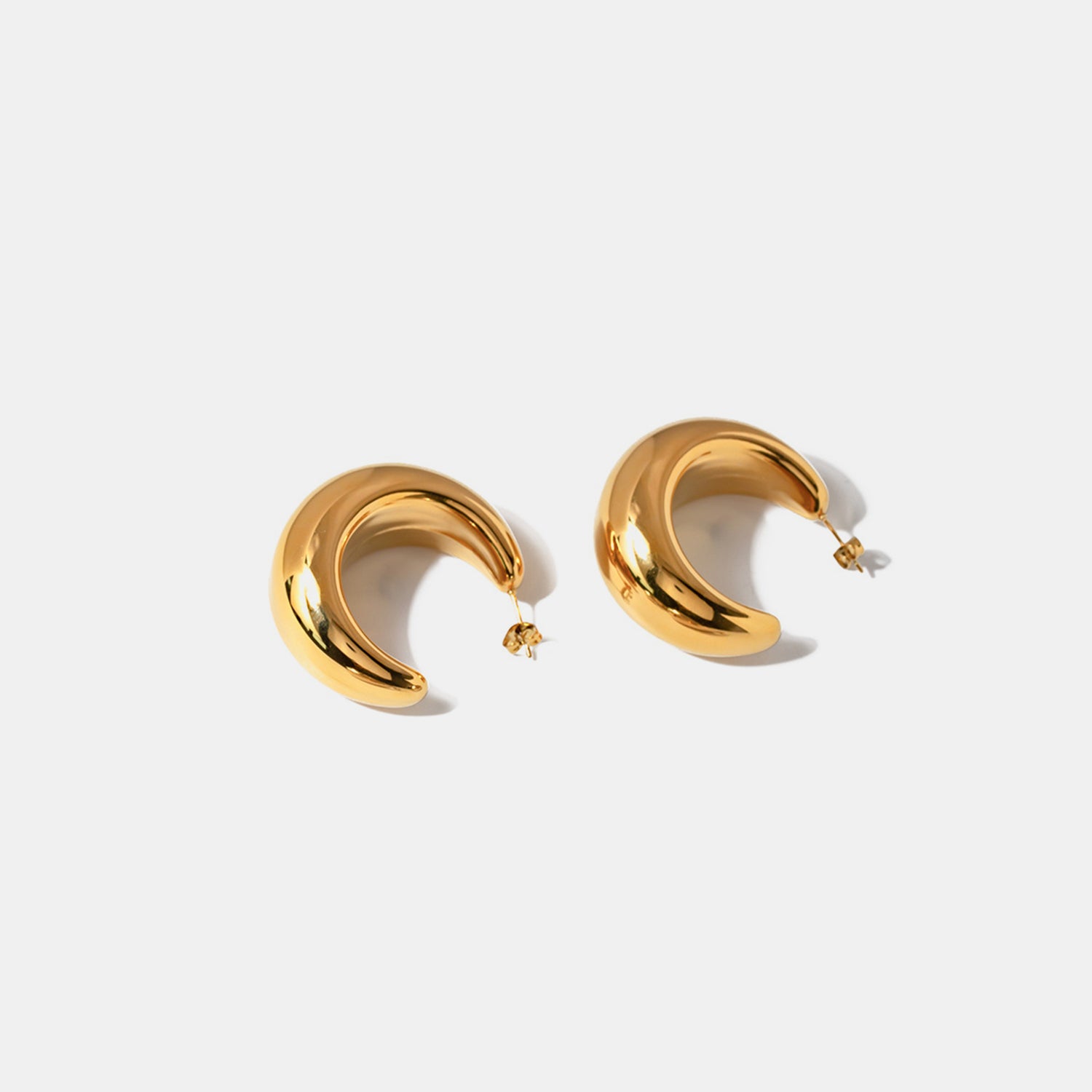 18K Gold-Plated Moon Crescent Earrings 