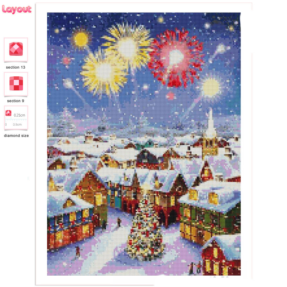 Diamond Art Painting Mosaic Christmas House Room Decoration