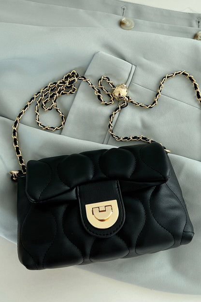 PU Leather Adjustable Chain Crossbody Bag 