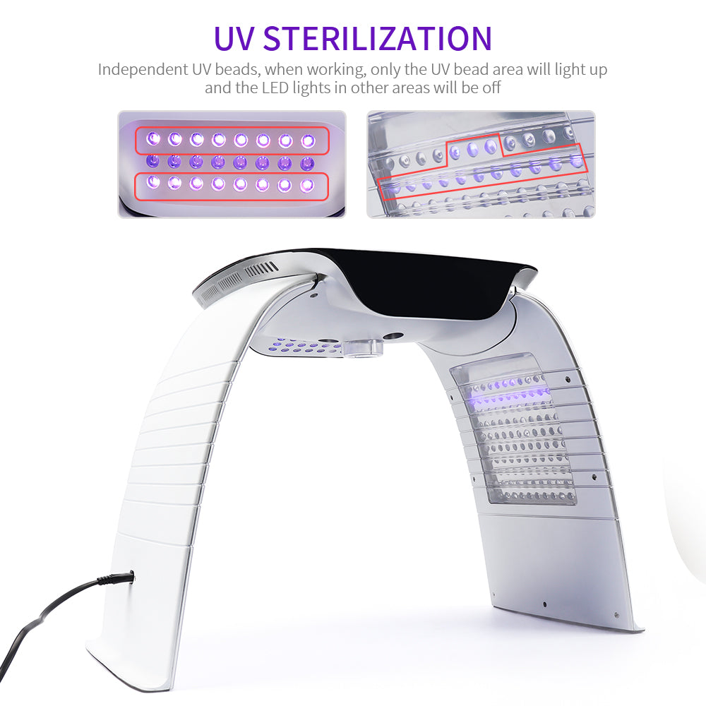 Colorful LED Photon Skin Rejuvenation Beauty Instrument Hot And Cold Spray 